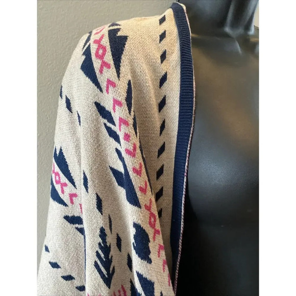 Flying Tomato Womens Small Medium Aztec Poncho Cardigan Sweater Kimono Boho - Picture 7 of 8